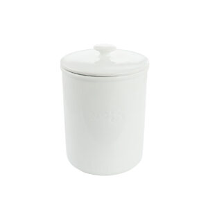 Our Table Simply White 68 Ounce Porcelain Dry Goods Canister With Air tight Lid