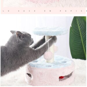 Multifunctional Kitty Haven: Plush Cat Climbing Frame With Scratching Post And Jumping Platform