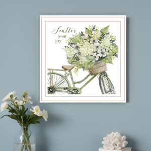 SCATTER YOUR JOY WITH FLOWERS White Framed Print Wall Art