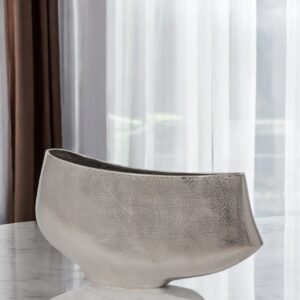 10" Nickel Aluminum Table Vase