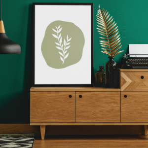 Boho Leaf Pattern Boho Hippie Simple Home Wall Decor Print
