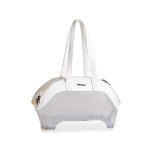 Portable Breathable Cat Travel Bag With Mesh Design - Perfect For Teddy Pomeranian Puppies And Cats