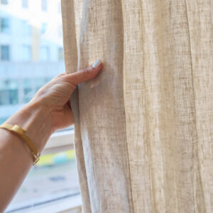 Light Filtering Natural Linen Curtains |  Semi Sheer Privacy | Single Panel or Pair |  Undyed Organic Linen | GOTS Certified Flax Linen | Rustic Home