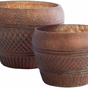 Rissing Orange Glass Vase Set