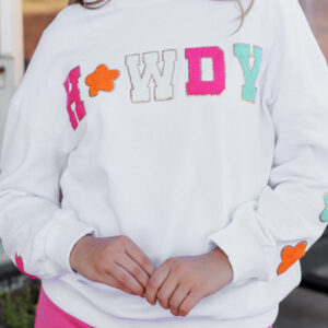 Howdy Patch Graphic Casual Sweatshirt
