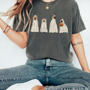 Ghost Dogs T-Shirt – Playful Canine Spirits for Halloween